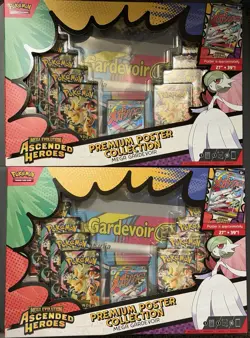 LOT OF 2 - POKEMON ASCENDED HEROES PREMIUM POSTER COLLECTION MEGA GARDEVOIR - Image 1