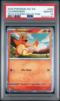 2026 POKEMON ASC EN-ASCENDED HEROES TECH STICKER COLLECTION CHARMANDER PSA 10 - Image 1