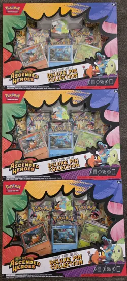 Pokemon Ascended Heroes Deluxe Pin Collection Lot Of 3 + 2 Ascended Mini Tins - Image 3