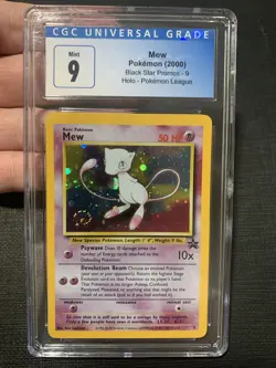 Pokemon TCG Mew 9 WOTC Black Star Promo 2000 Holo Pokemon CGC 9 Mint - SWIRL - Image 1