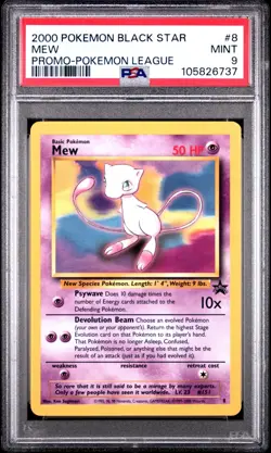 2000 Pokemon Black Star League Mew 08/53 Wotc Promo PSA 9 Pokemon Tcg - Image 1