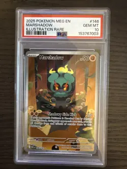 Marshadow 146/132 Illustration Rare 2025 Pokemon Mega Evolution PSA 10 Gem Mint - Image 1
