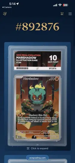 Pokemon 2025 Mega Evolution Marshadow 146/132 Illustration Rare ACE 10 EN - Image 3