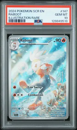 2024 POKEMON SCR EN-STELLAR CROWN ILLUSTRATION RARE #147 RABOOT PSA 10 - Image 1