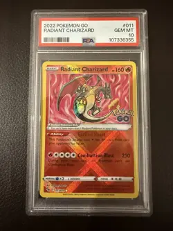 Pokemon TCG Radiant Charizard 011/078 PSA 10 Pokemon Go 2022 - Image 1