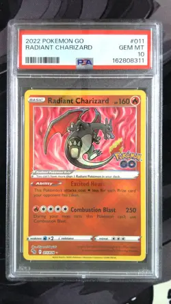 2022 POKEMON GO #011 RADIANT CHARIZARD PSA 10 - Image 1
