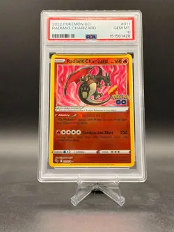 2022 Pokemon GO Radiant Charizard #011/078 PSA 10 Gem Mint Fire Type Rare - Image 1