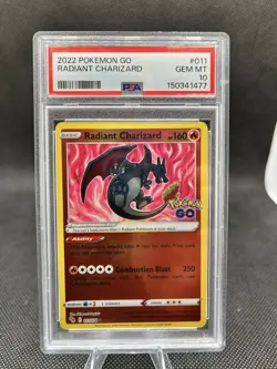 2022 Pokemon Go #011 Radiant Charizard PSA 10 GEM MINT - Image 1
