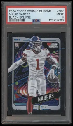 2024 Topps Chrome Cosmic #167 Malik Nabers Black Eclipse Refractors #/10 - Image 1