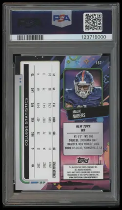 2024 Topps Chrome Cosmic #167 Malik Nabers Black Eclipse Refractors #/10 - Image 2