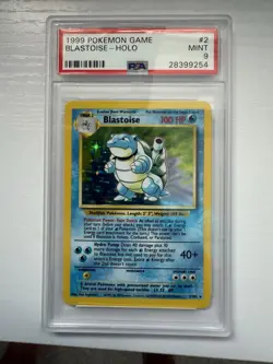 1999 Pokemon TCG Base Set Blastoise Holo Rare 2/102 English PSA 9 - Image 1