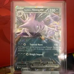 Team Rocket's Nidoking ex 119/182 Destined Rivals Double Rare Pokemon Card - Image 1