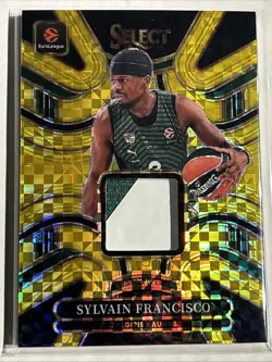 2025-26 Panini Select Euroleague Sylvain Francisco GOLD Jersey Patch 4/10 - Image 1