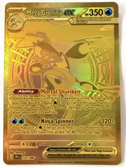 Mega Greninja EX 122/086 CR1en Full Art Holo Pokemon TCG Card English GOLD - Image 1