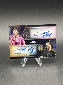 2025 Topps MLS Chrome -Giorgio Chiellini & Luis Suarez - Dual Auto - Black /10 - Image 1