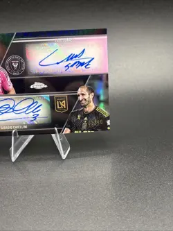 2025 Topps MLS Chrome -Giorgio Chiellini & Luis Suarez - Dual Auto - Black /10 - Image 3