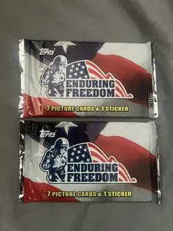 2001 Topps Enduring Freedom Possible Osama Bin Laden Factory Sealed Pack x 10 - Image 2