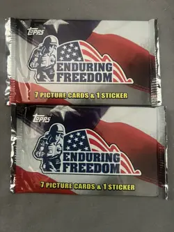 2001 Topps Enduring Freedom Possible Osama Bin Laden Factory Sealed Pack x 10 - Image 3