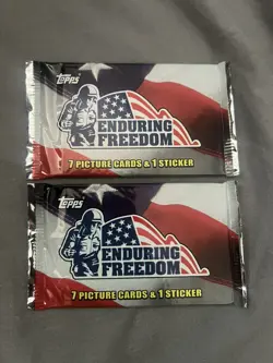 2001 Topps Enduring Freedom Possible Osama Bin Laden Factory Sealed Pack x 10 - Image 4