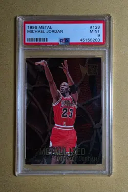 Michael Jordan 1996 Fleer Metal #128 Metallized PSA 9 MINT - Image 1