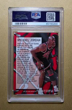 Michael Jordan 1996 Fleer Metal #128 Metallized PSA 9 MINT - Image 2