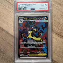 2025 POKEMON MEG EN-MEGA EVOLUTION ULTRA RARE #160 MEGA LUCARIO EX PSA 10 GEM - Image 1
