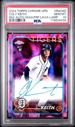 2024 Topps Chrome Update Colt Keith Auto Magma Purple Lava Lamp /299 PSA 10 - Image 1
