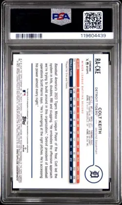 2024 Topps Chrome Update Colt Keith Auto Magma Purple Lava Lamp /299 PSA 10 - Image 2