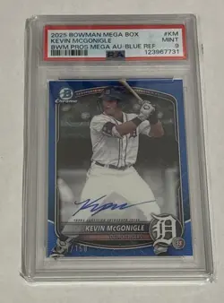 2025 Bowman Chrome Kevin Mcgonigle Blue Mojo Auto /150 PSA 9 Tigers #CPA-KM - Image 1