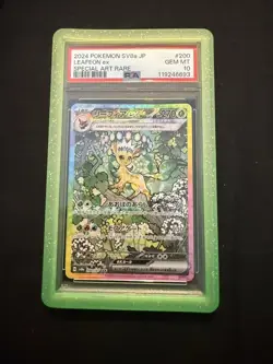 PSA 10 Leafeon EX SAR 200/187 Japanese Terastal Festival SV8a 2024 Pokemon Card - Image 1