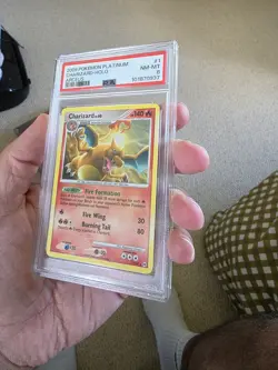 Pokemon TCG Arceus Charizard Holo Rare 1/99 PSA 8 English Stage 2 - Image 4