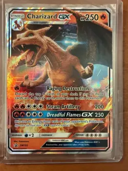 Pokemon TCG Charizard GX Holo Ultra Rare Card SM195 Black Star Promo LP - Image 1
