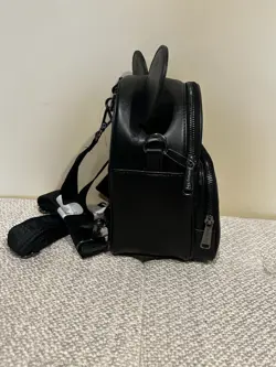 NWT Loungefly Disney Mickey Mouse Minnie Mouse Silhouette Black Mini Backpack - Image 2