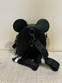 NWT Loungefly Disney Mickey Mouse Minnie Mouse Silhouette Black Mini Backpack - Image 3