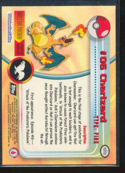 1999 Topps Pokemon TCG Charizard - #06 - Non-Holo - TV Series 1 Black Logo C619 - Image 2