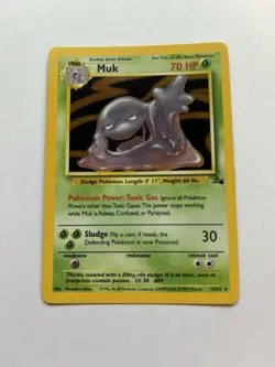 Pokemon TCG Muk Fossil Holo Rare Card 13/62 Vintage 1999 WOTC #6 - Image 2