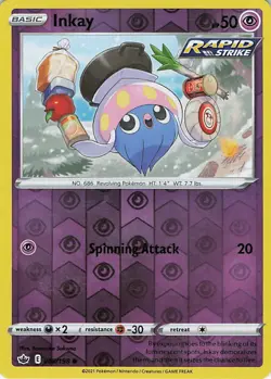 Inkay Reverse Holo Common SWSH06: Chilling Reign 069/198 NM - Image 1