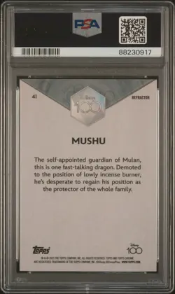 2023 Disney 100 Topps Chrome Mushu Refractor #41 Gem Mint PSA 10 MULAN - Image 2