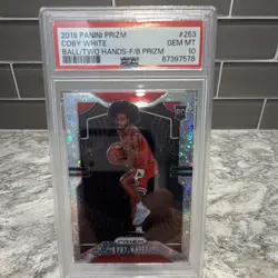 Panini 2019-20 Prizm Coby White #253 Fast Break Prizm RC PSA 10 Chicago Bulls - Image 1