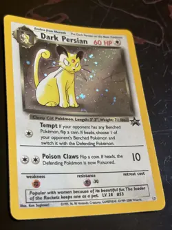 Pokemon TCG - Dark Persian #17 Holo Black Star Promo WOTC 2000 LP partial 🌀 - Image 2