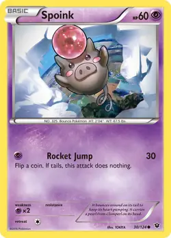 Pokemon Card - Spoink 030/124 - Fates Collide Common *S32* - Image 1