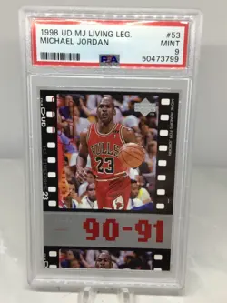 1998 Upper Deck MJ Living Legend #53 Michael Jordan PSA 9 (2 in all grades) - Image 1