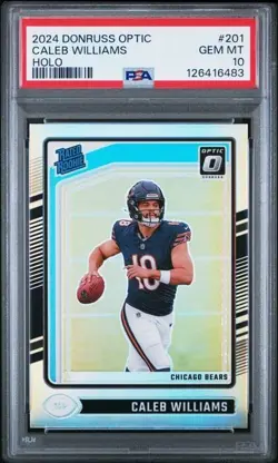 2024 Donruss Optic Holo #201 Caleb Williams RR: Chicago Bears PSA 10 - Image 1