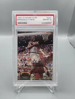 1992-93 Topps Stadium Club Shaquille O'Neal RC #247 PSA 8 NM-MT HOF Rookie - Image 1