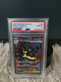 2025 POKEMON MEG EN-MEGA EVOLUTION #160 MEGA LUCARIO ex ULTRA RARE PSA 10 - Image 3