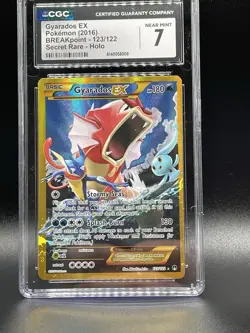 CGC 7 2016 Pokemon TCG Gyarados EX Breakpoint 123/122 Secret Rare Holo EN - Image 1