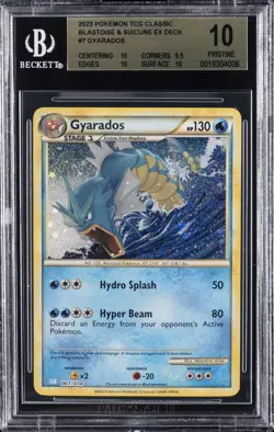 2023 POKEMON TCG CLASSIC BLASTOISE & SUICUNE EX DECK #7 GYARADOS BGS 10 - Image 1
