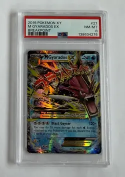 PSA 8 NM-MT M Gyarados EX 27/122 Breakpoint XY Mega Pokemon TCG Card - Image 1
