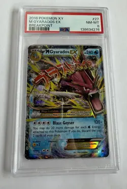 PSA 8 NM-MT M Gyarados EX 27/122 Breakpoint XY Mega Pokemon TCG Card - Image 2