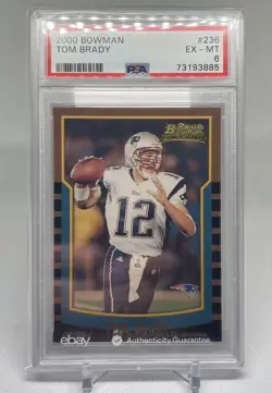 📈🔥2000 Bowman - Tom Brady #236 ROOKIE CARD PSA 6 - Patriots - Image 1